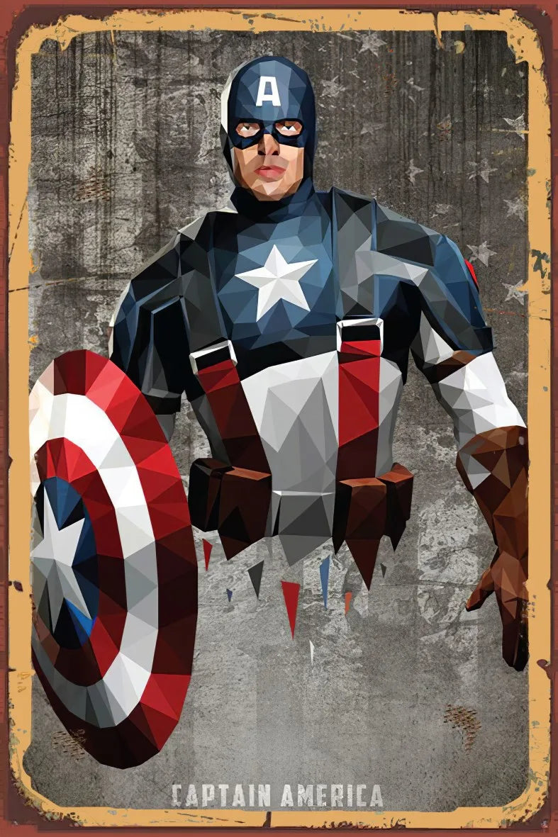 Kaptan Amerika Retro Ahşap Poster No:821
