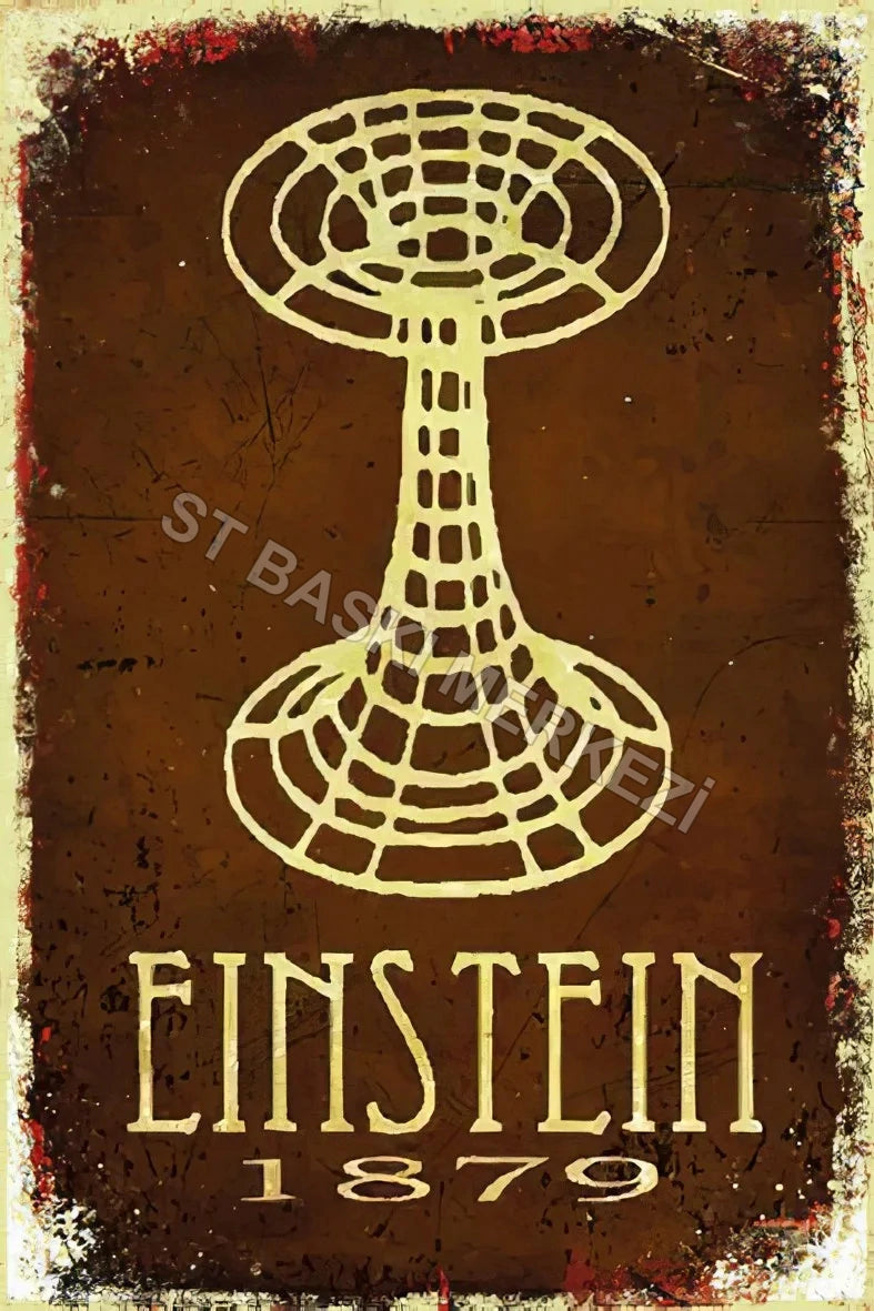 Einstein Retro Ahşap Poster No:297