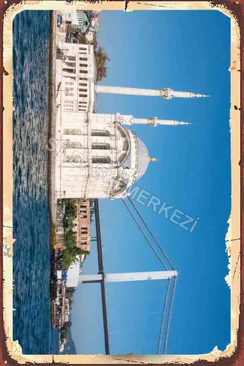 İstanbul Temalı Retro Ahşap Poster No:1094