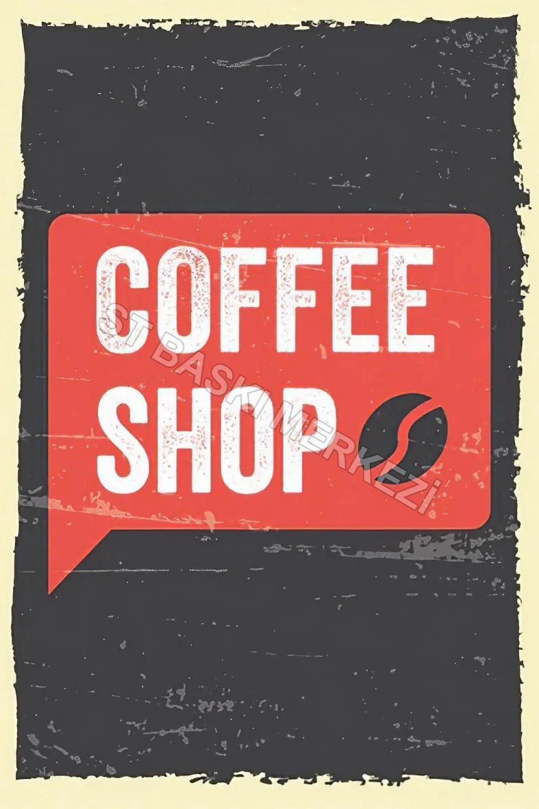 Coffee Shop Duvar Yazısı Retro Ahşap Poster No: 35