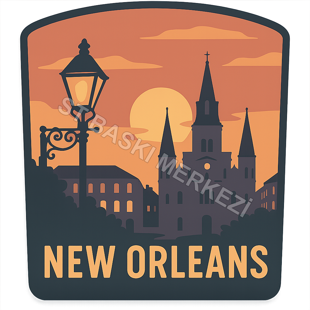 New Orleans Ahşap Magnet – Toptan UV Baskılı Retro Hediyelik Magnet