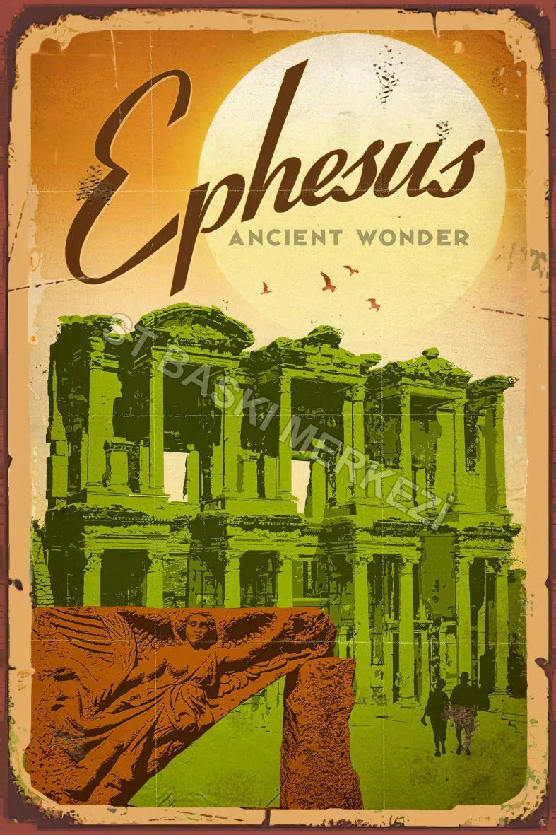 Ephesus Retro Ahşap Poster No:699