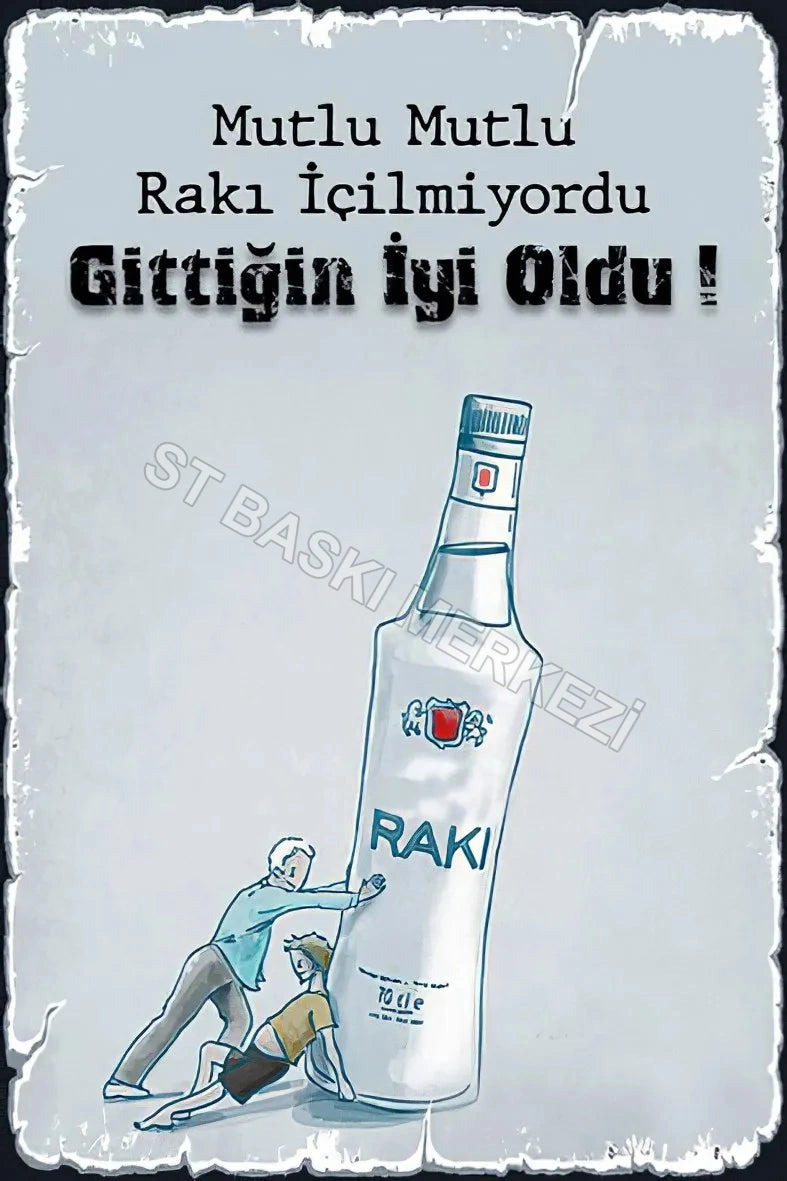 Alkol Temalı Retro Ahşap Poster No:108