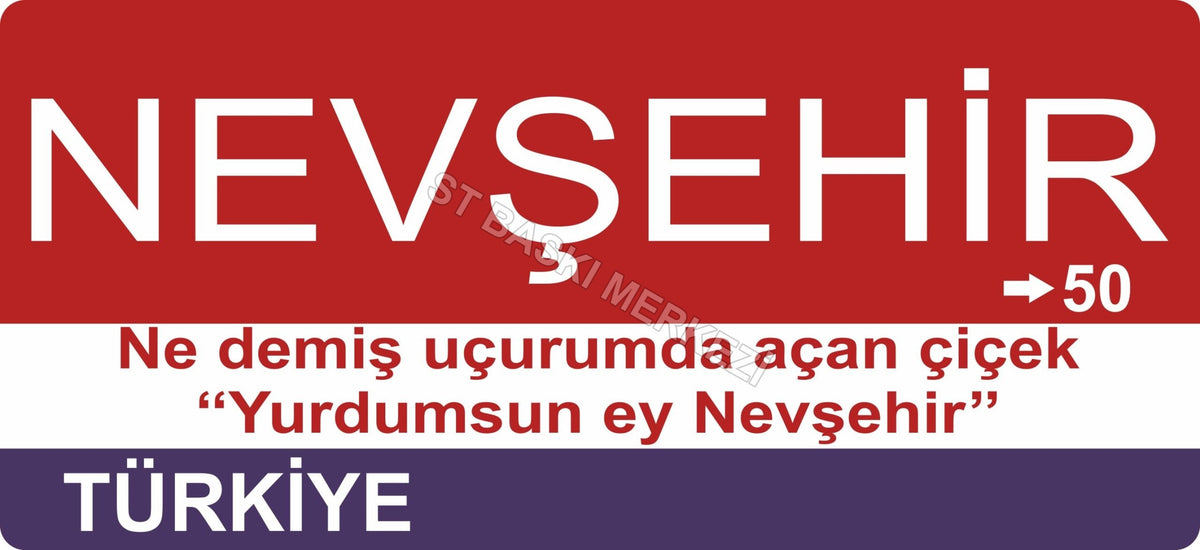 Nevşehir Sokak Tabelası Ahşap Poster 11x24cm