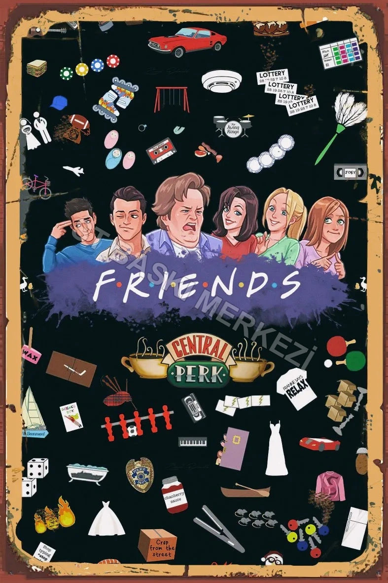 Friends Retro Ahşap Poster No:857