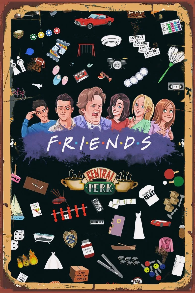 Friends Retro Ahşap Poster No:857
