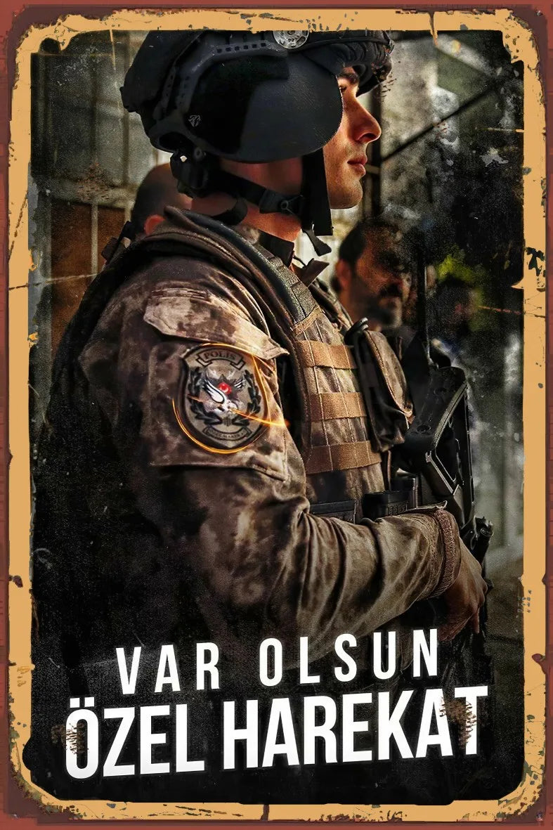 Var Olsun Özel Harekat Retro Ahşap Poster No:809