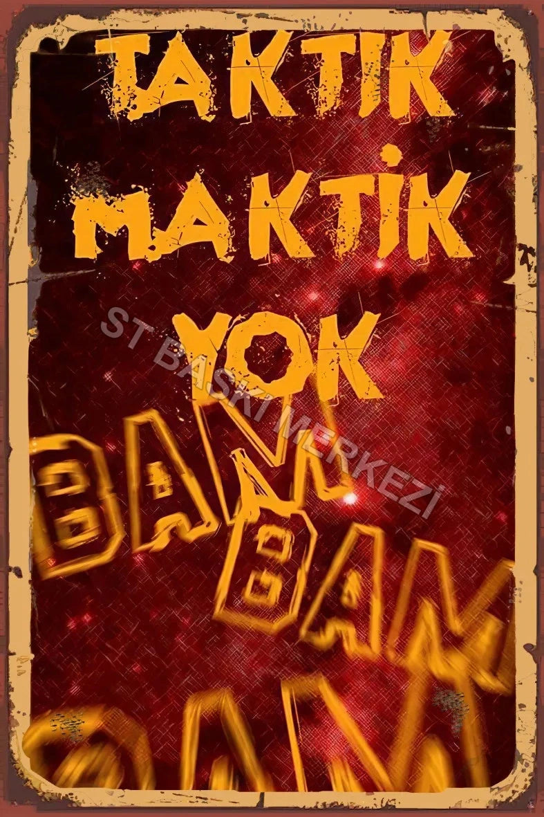 Taktik Maktik Yok Retro Ahşap Poster No:674