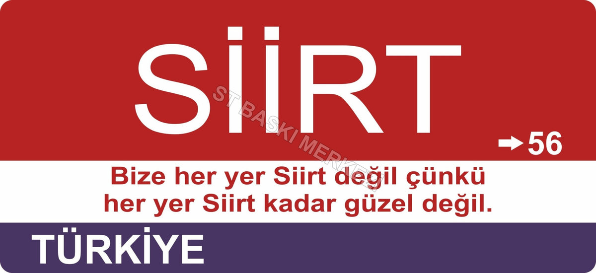 Siirt Sokak Tabelası Ahşap Poster 11x24cm