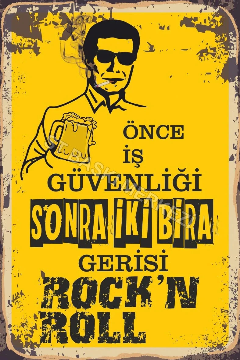 Alkol Temalı Retro Ahşap Poster No:655