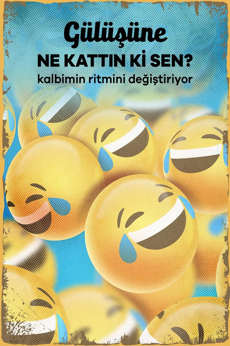 Gülüşüne Ne Kattın ki Sen Retro Ahşap Poster No:580