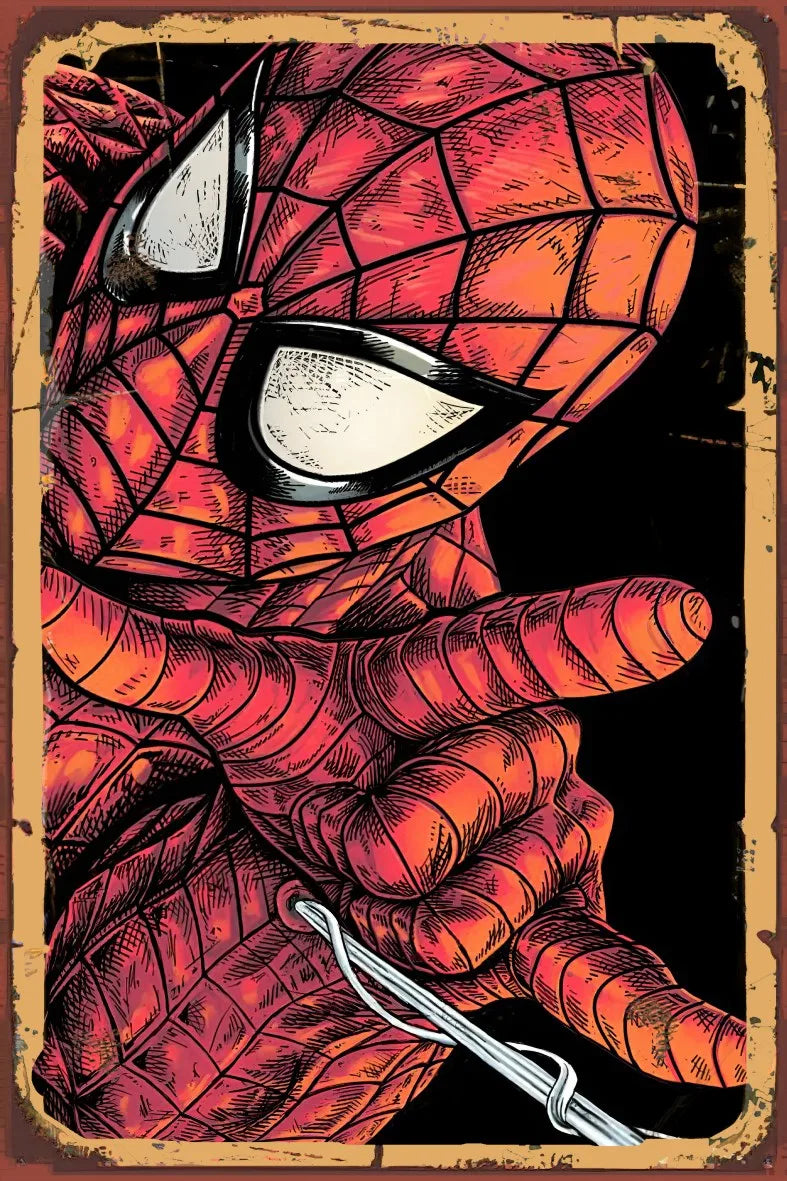 Örümcek Adam Retro Ahşap Poster No:822