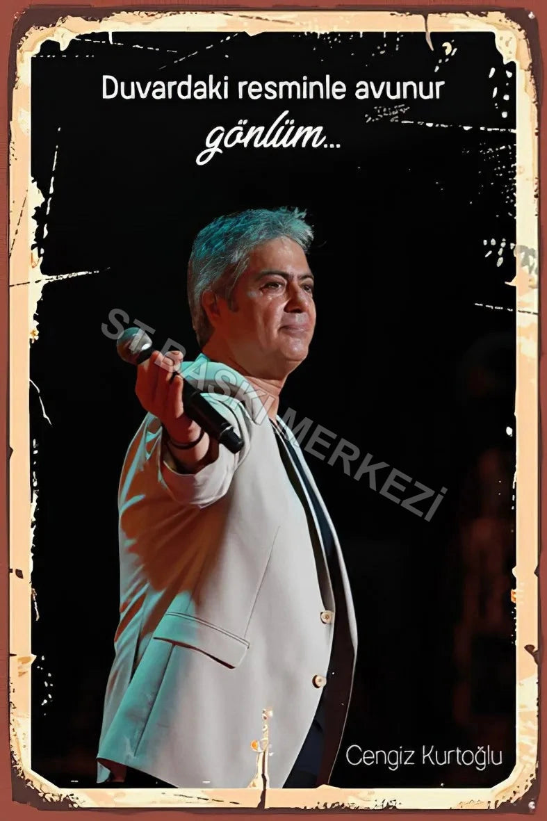 Cengiz Kurtoğlu Retro Ahşap Poster No: 43
