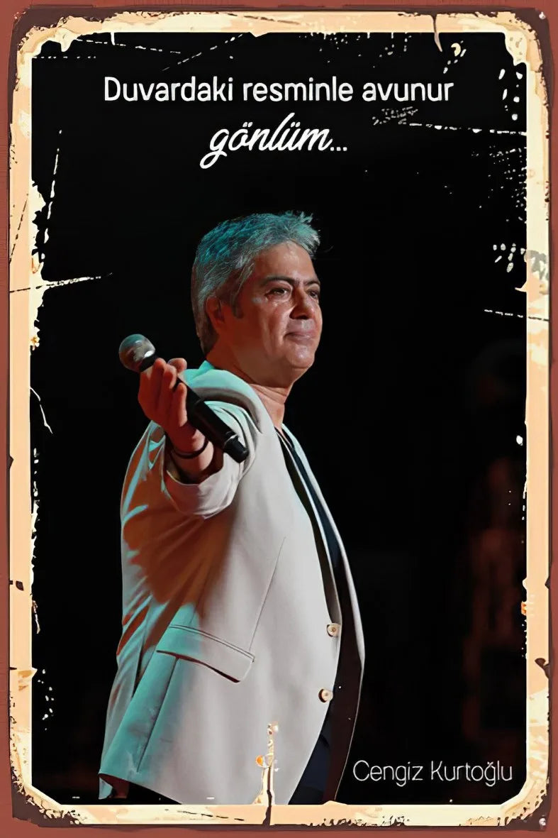Cengiz Kurtoğlu Retro Ahşap Poster No: 43