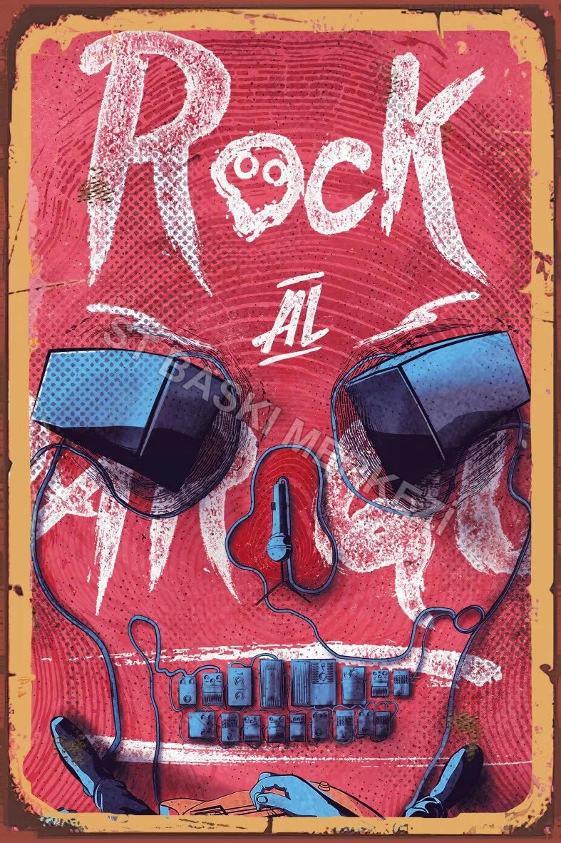 Rock Retro Ahşap Poster No:989