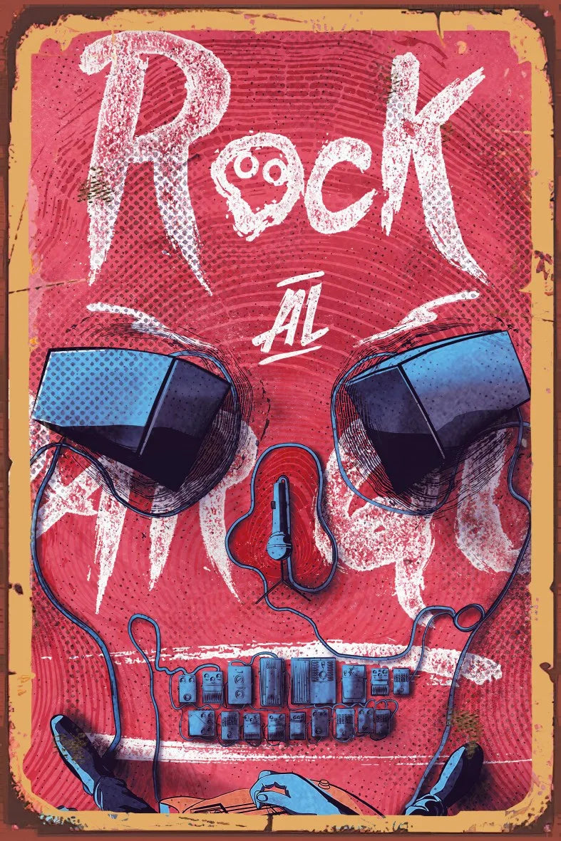 Rock Retro Ahşap Poster No:989