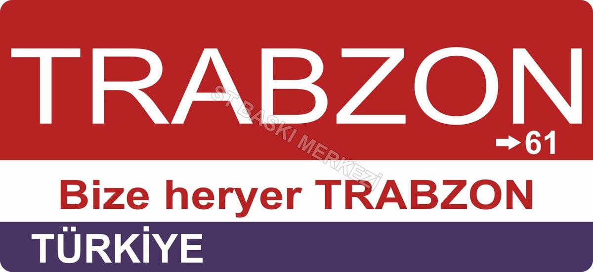 Trabzon Sokak Tabelası Ahşap Poster 11x24cm