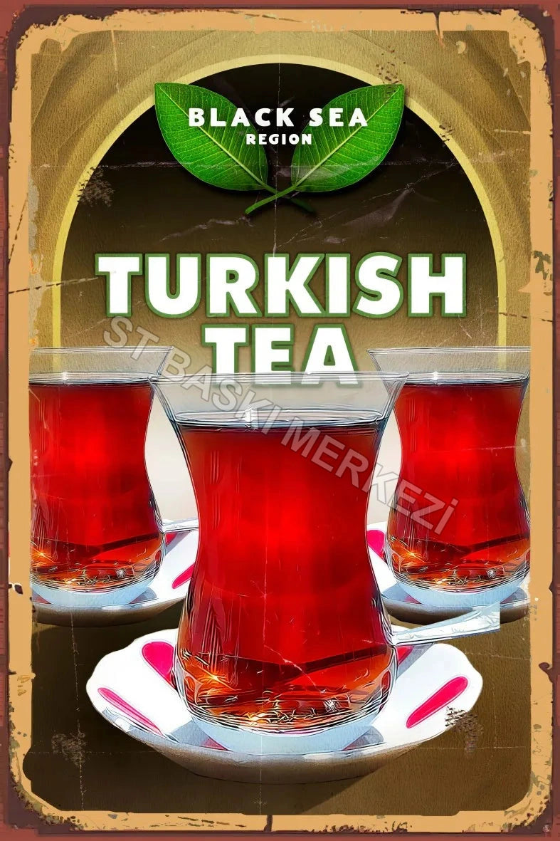 Turkish Tea Retro Ahşap Poster No:728