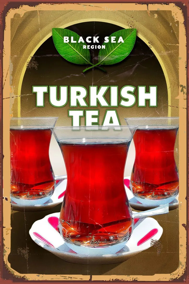Turkish Tea Retro Ahşap Poster No:728