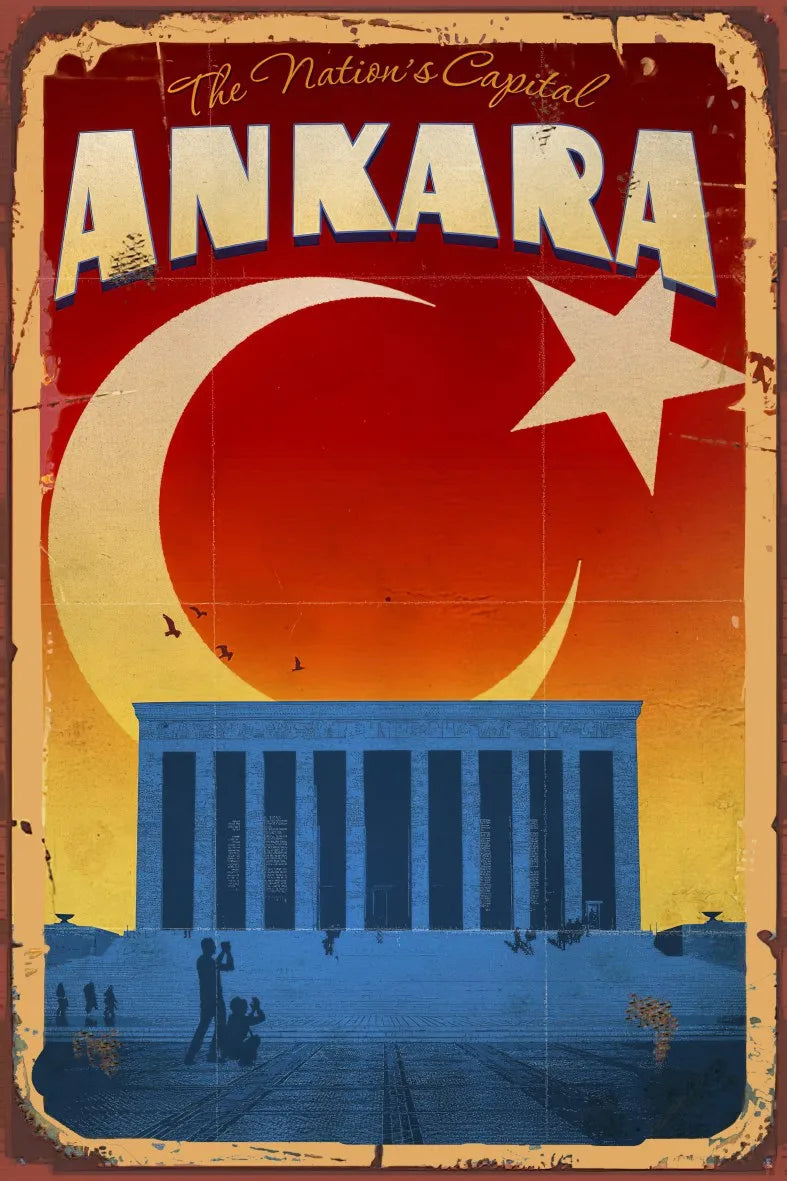 Ankara Retro Ahşap Poster No:717