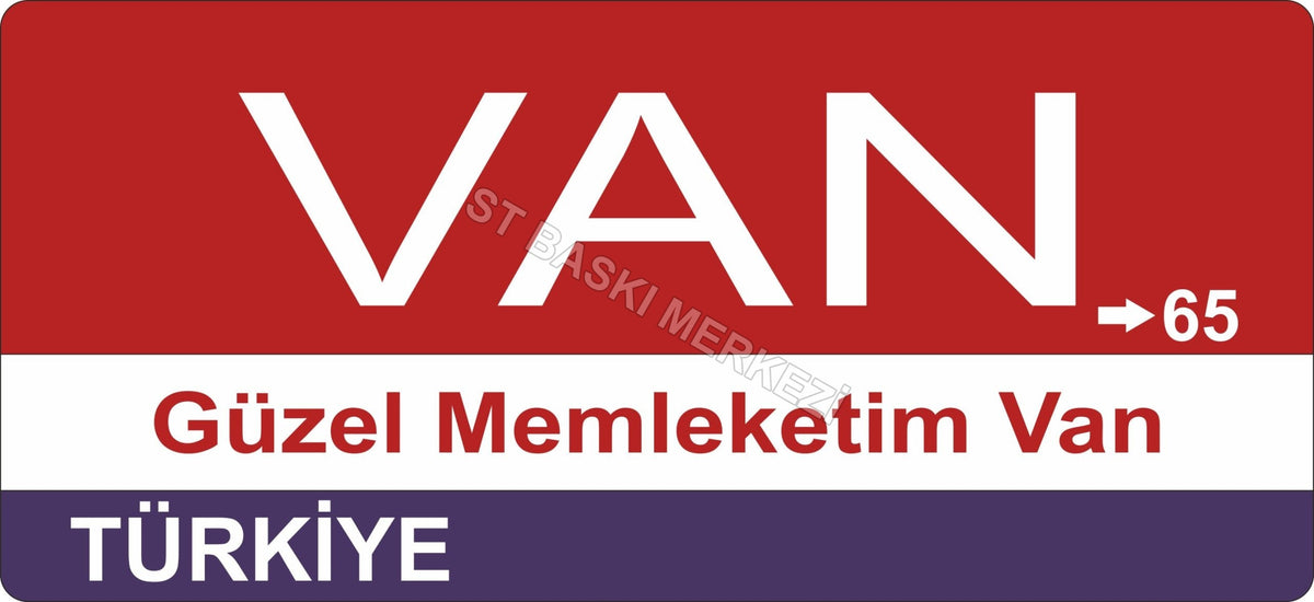 Van Sokak Tabelası Ahşap Poster 11x24cm