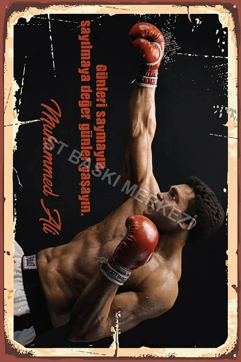 Muhammed Ali Retro Ahşap Poster No:433
