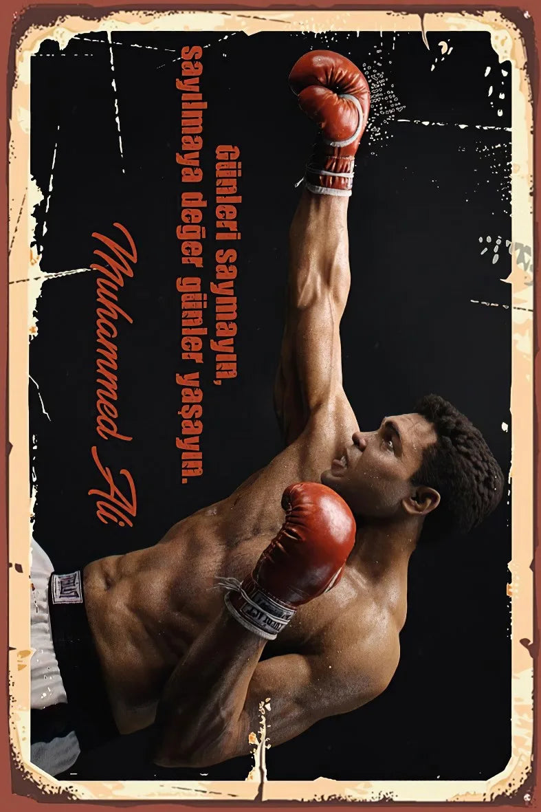 Muhammed Ali Retro Ahşap Poster No:433