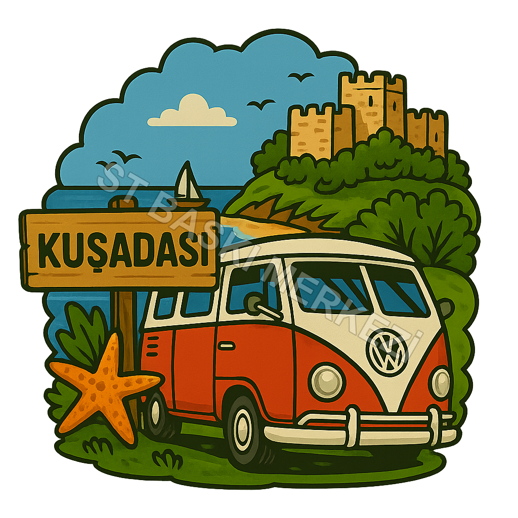 Kuşadası Ahşap Magnet – Toptan UV Baskılı Retro Hediyelik Magnet