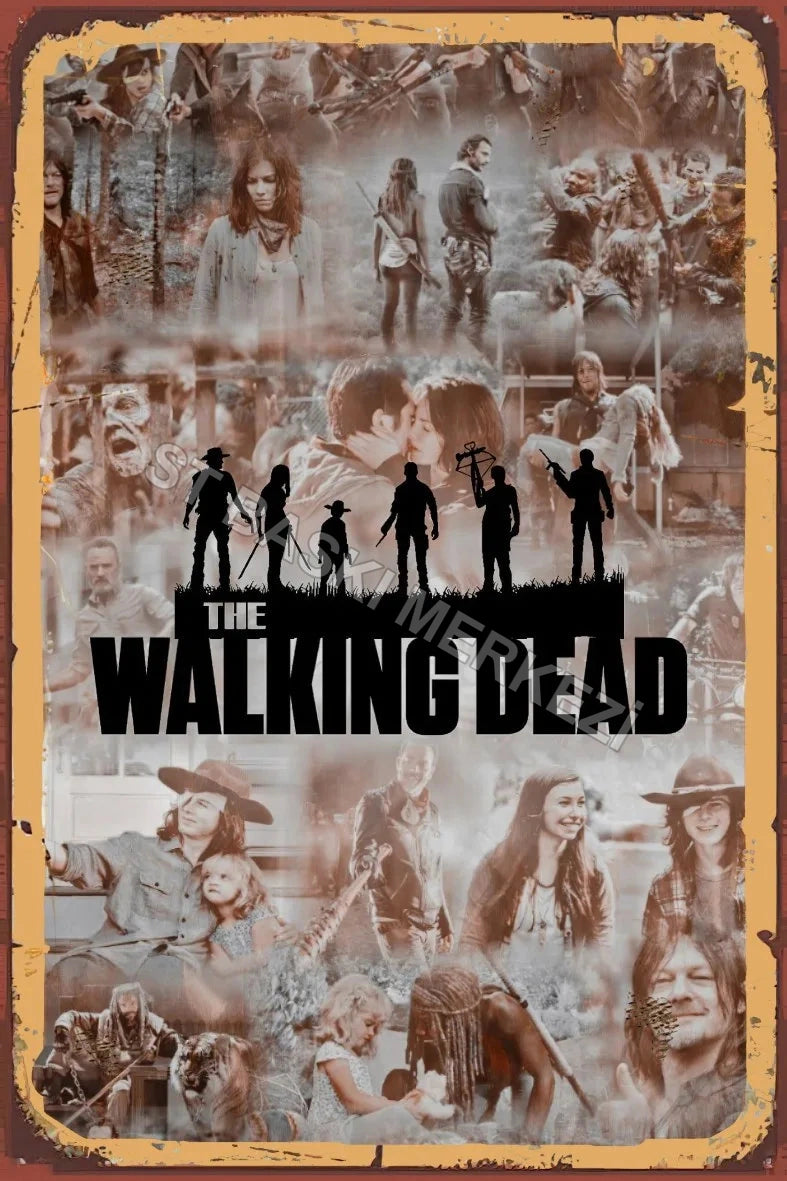 The Walking Dead Retro Ahşap Poster No:876