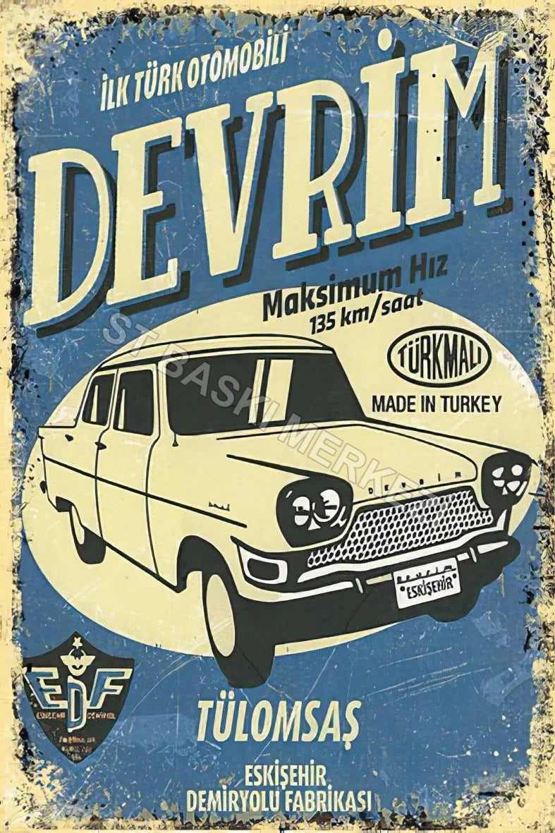 Devrim Retro Ahşap Poster No:340