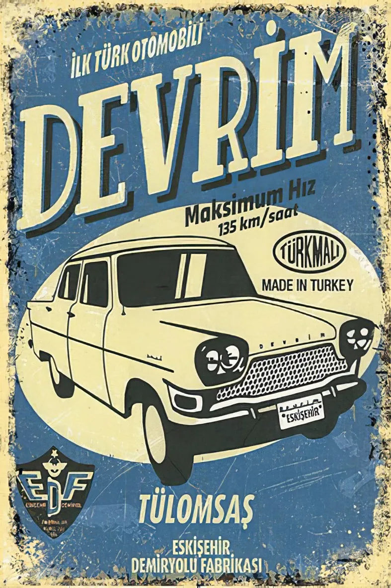 Devrim Retro Ahşap Poster No:340