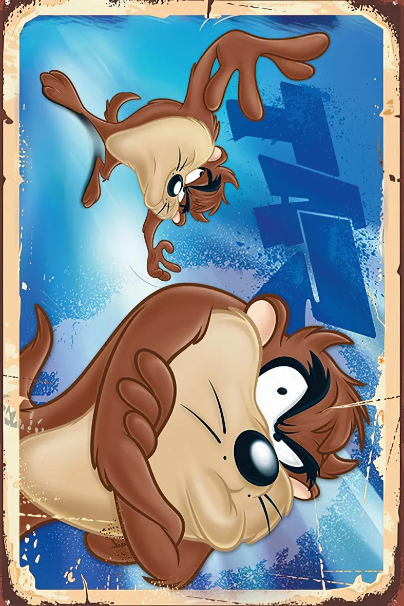 Tazmanya Canavarı Retro Ahşap Poster No:378