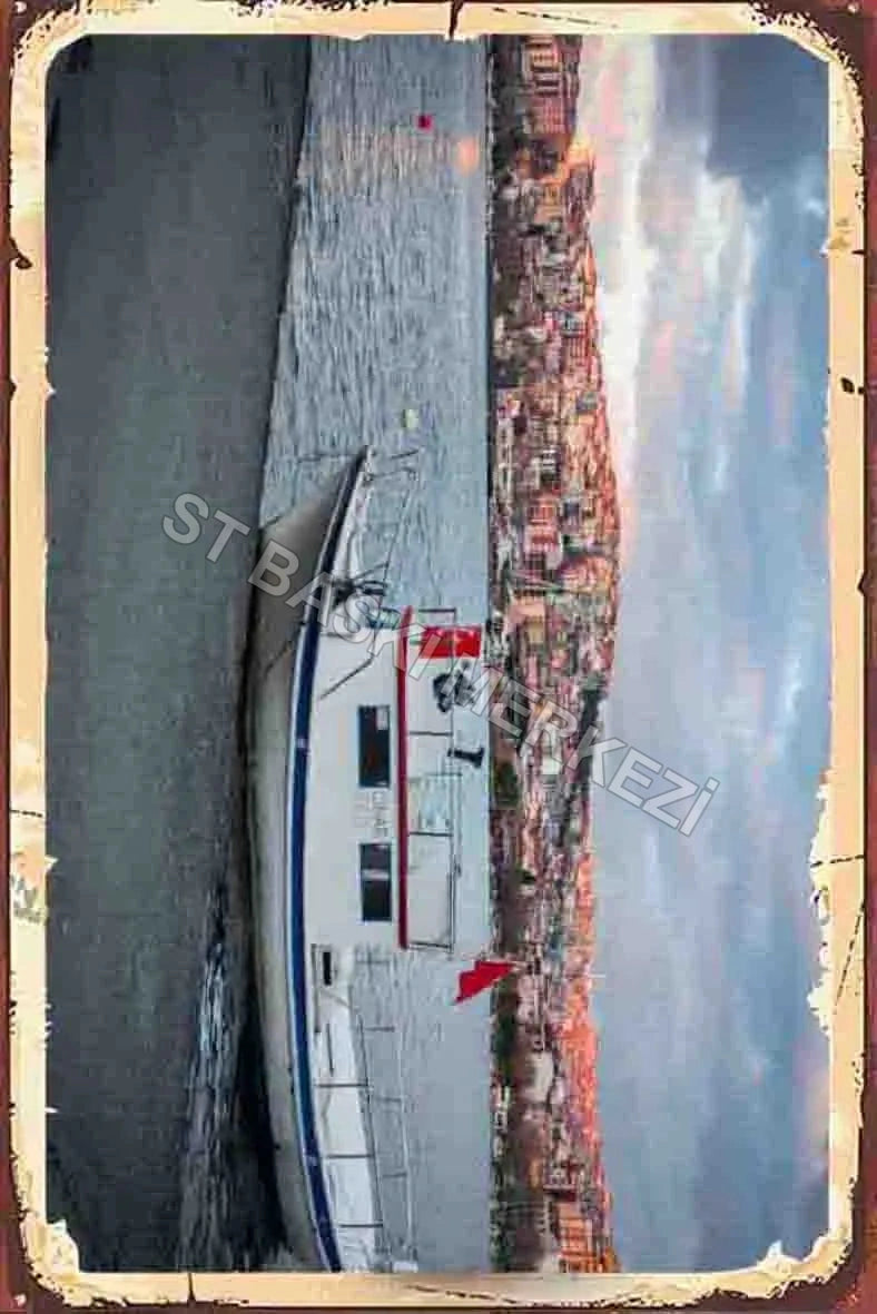 İstanbul Temalı Retro Ahşap Poster No:1092