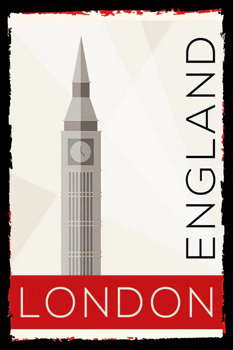 London Temalı Retro Ahşap Poster No:113