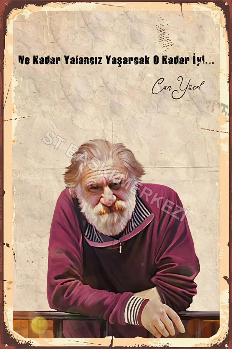 Can Yücel Retro Ahşap Poster No:223