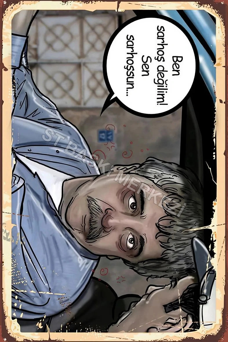 Ben Sarhoş Değilim Retro Ahşap Poster No:386
