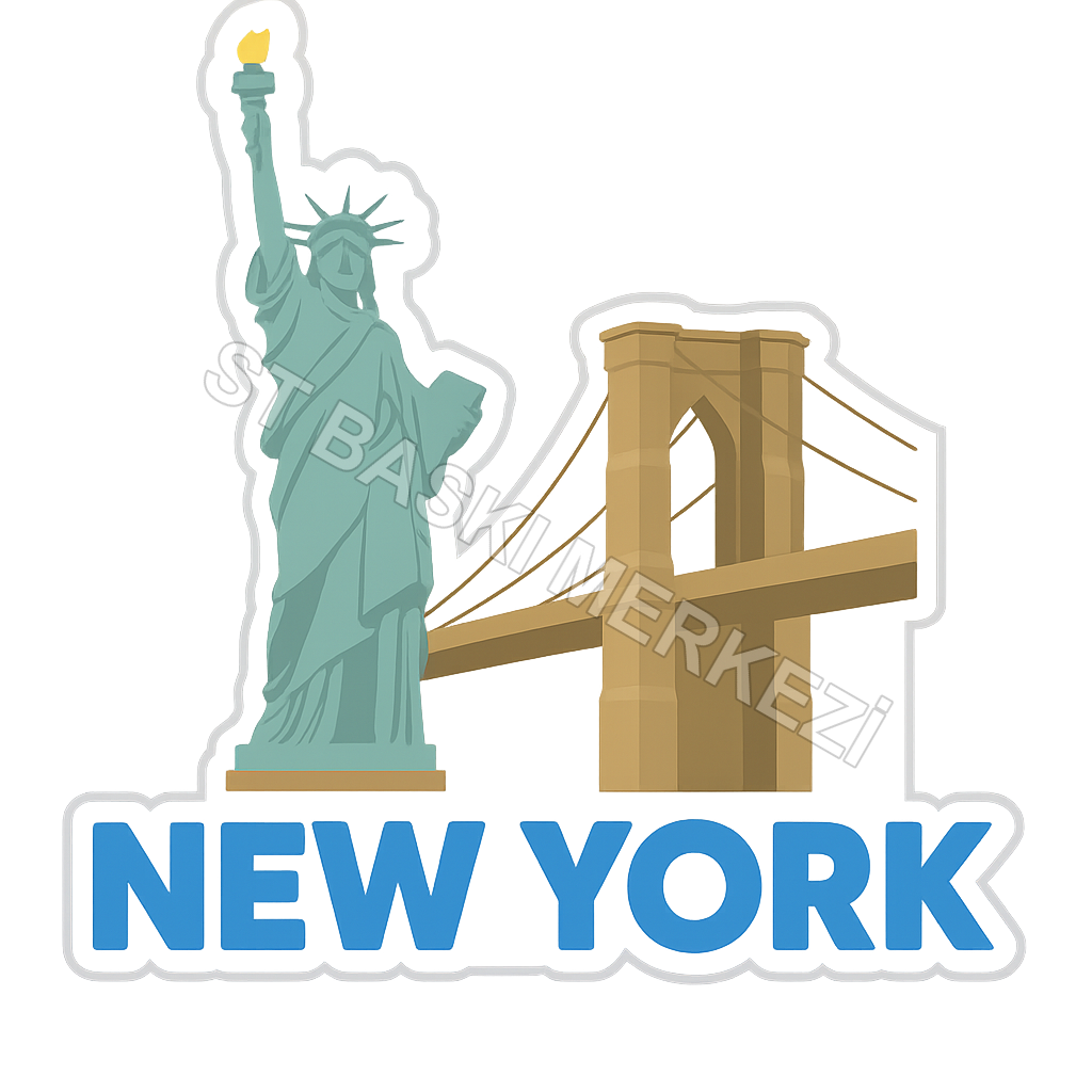 New York Ahşap Magnet – Toptan UV Baskılı Retro Hediyelik Magnet