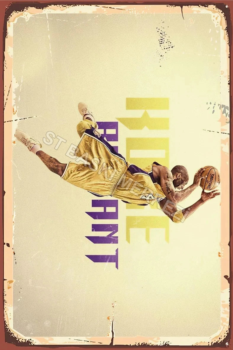 Kobe Bryant Retro Ahşap Poster No:464