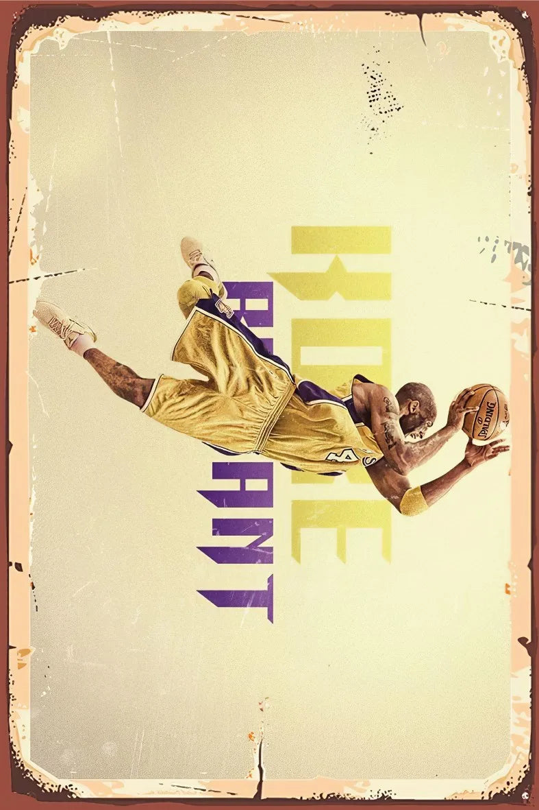 Kobe Bryant Retro Ahşap Poster No:464