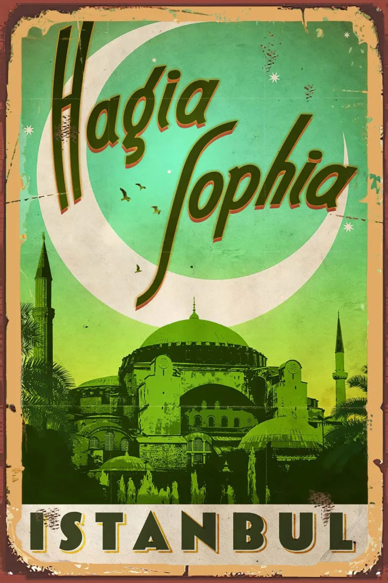 Hagia Sophia Retro Ahşap Poster No:713