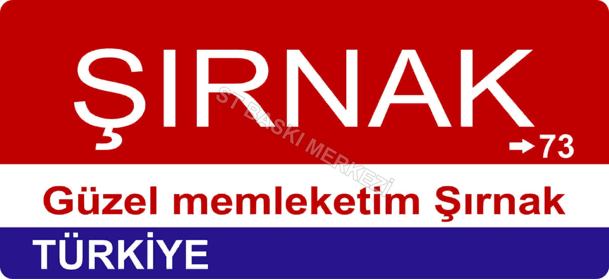Şırnak Sokak Tabelası Ahşap Poster 11x24cm