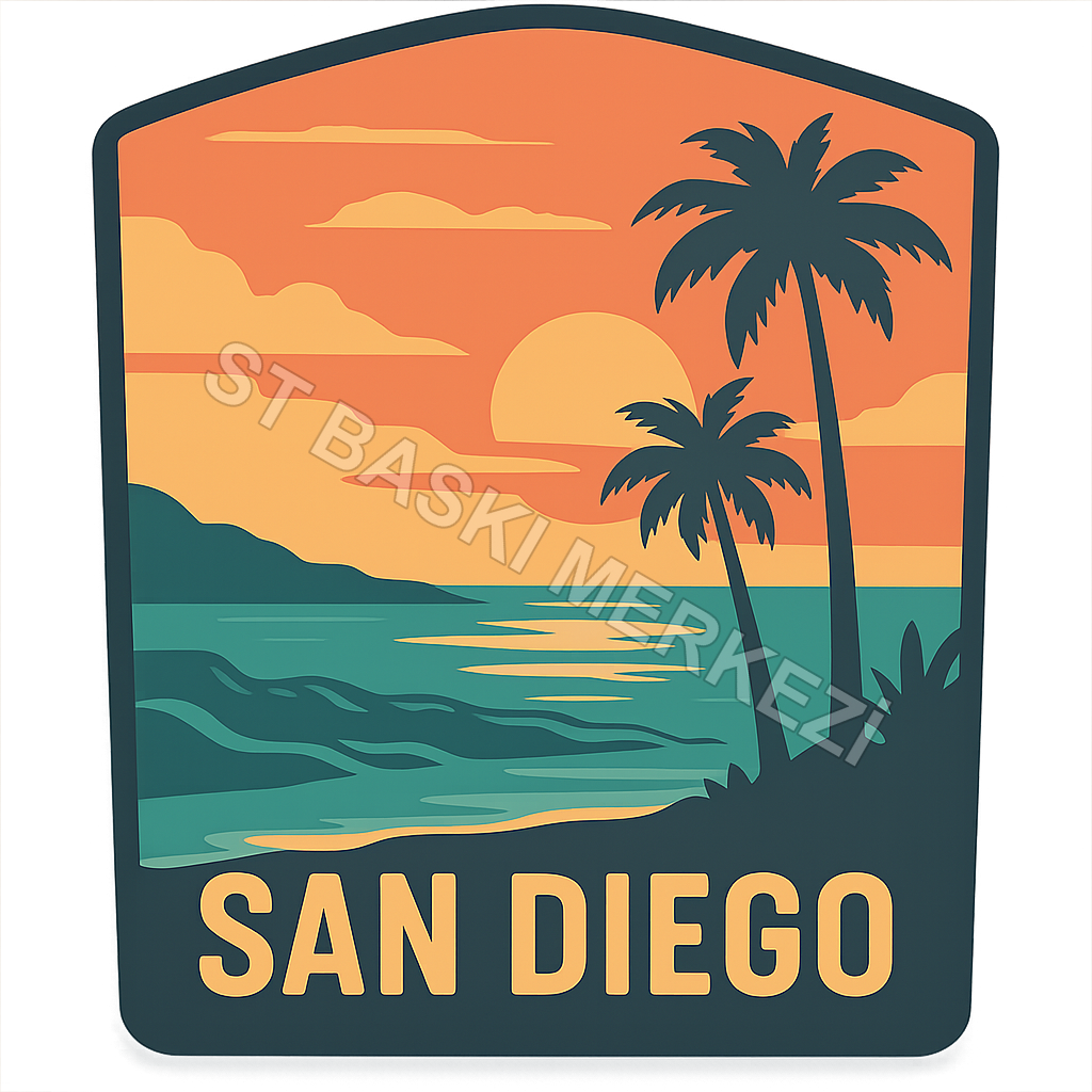 San Diego Ahşap Magnet – Toptan UV Baskılı Retro Hediyelik Magnet