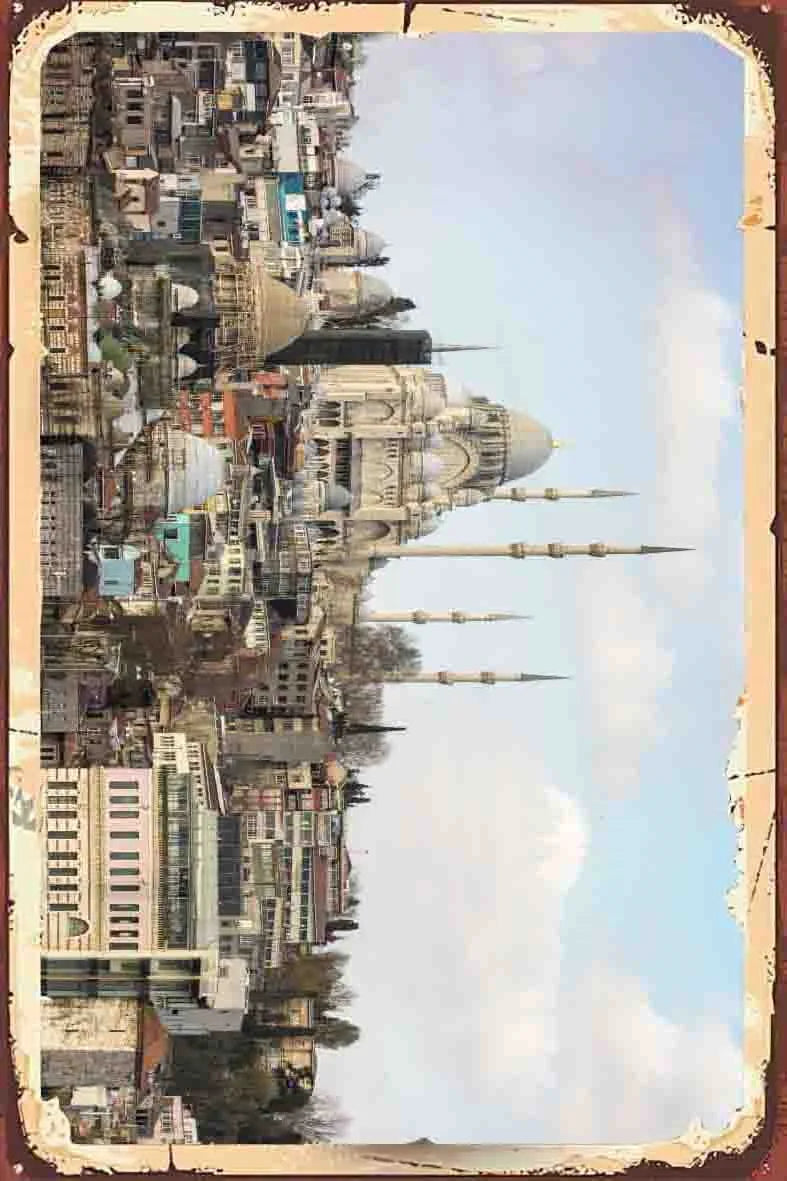 İstanbul Temalı Retro Ahşap Poster No:1087