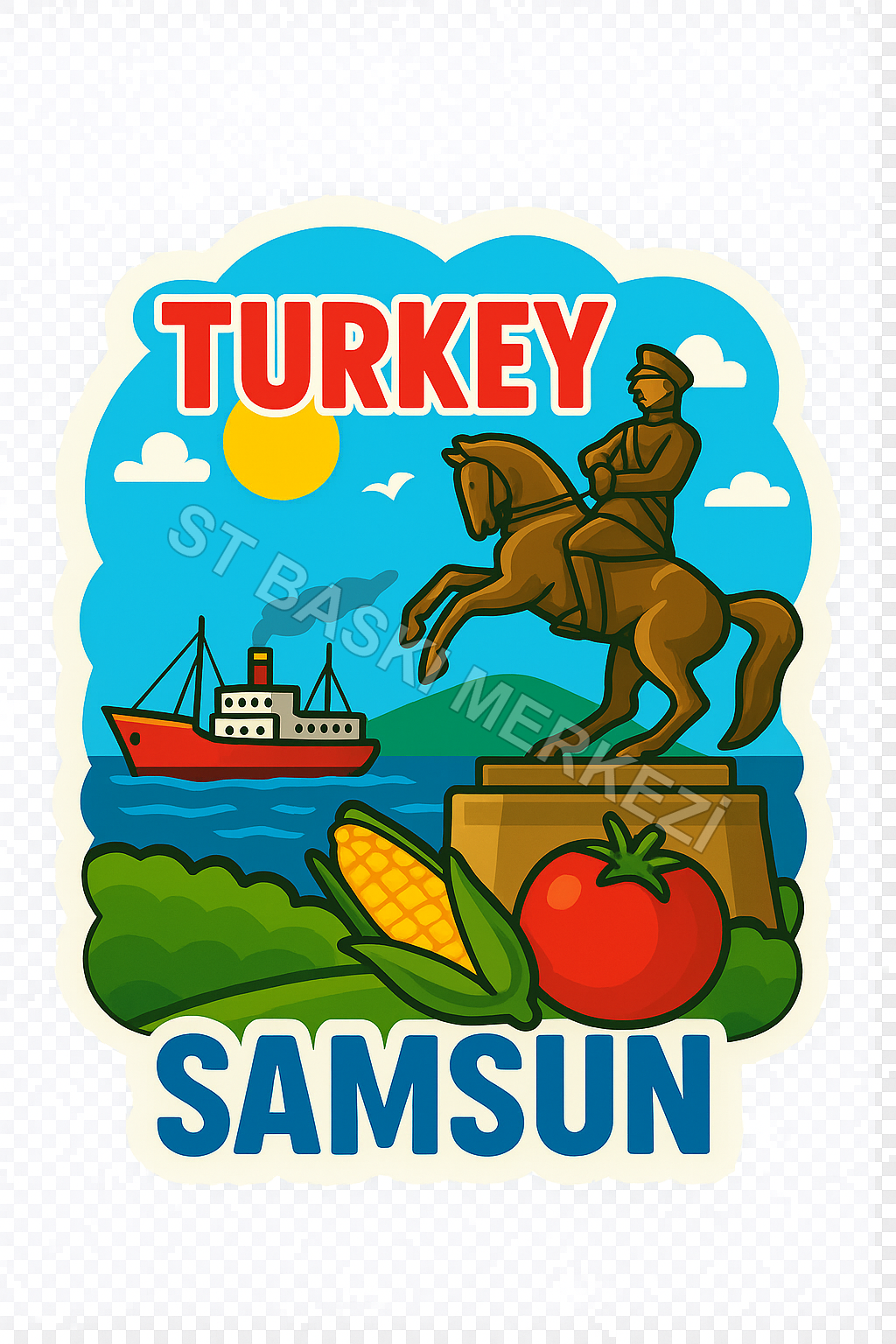 Samsun Ahşap Magnet – Toptan UV Baskılı Retro Hediyelik Magnet
