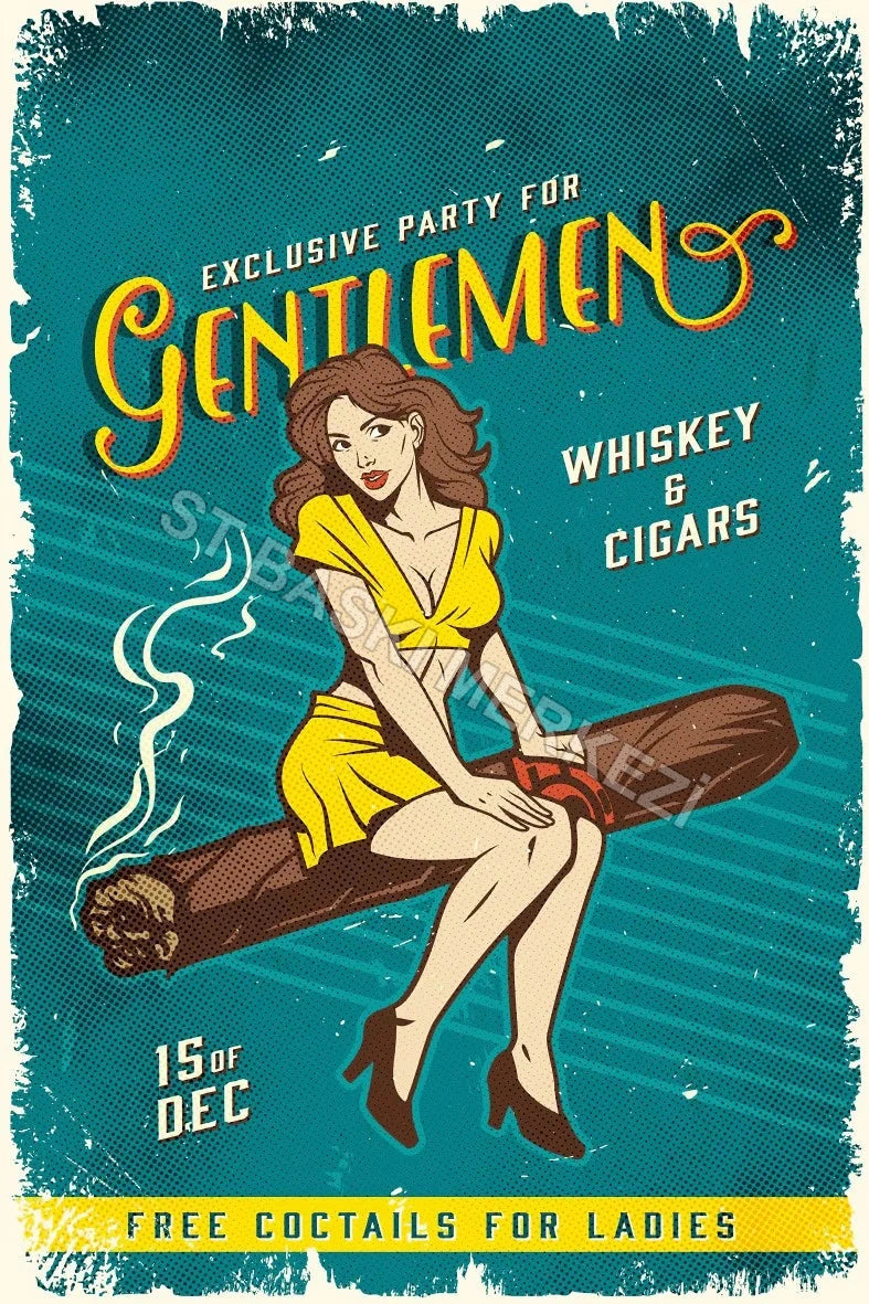 Gentlemen Retro Ahşap Poster No:564