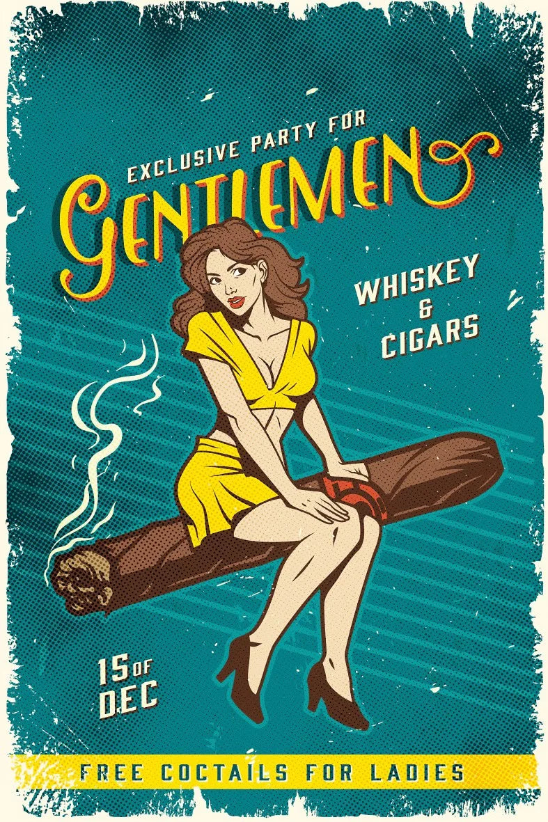 Gentlemen Retro Ahşap Poster No:564