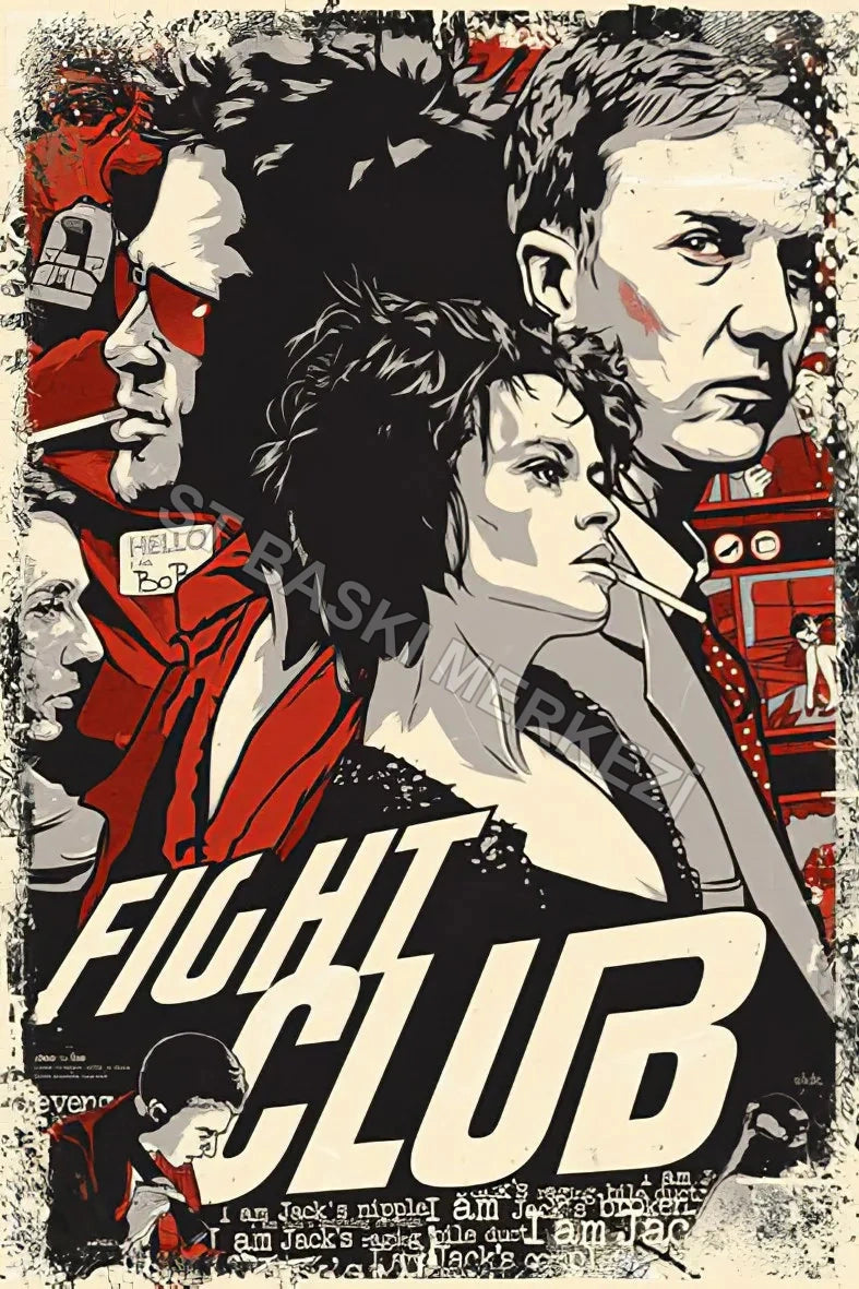 Fight Club Retro Ahşap Poster No:294