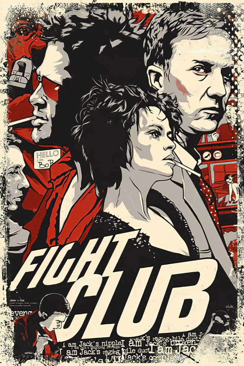 Fight Club Retro Ahşap Poster No:294
