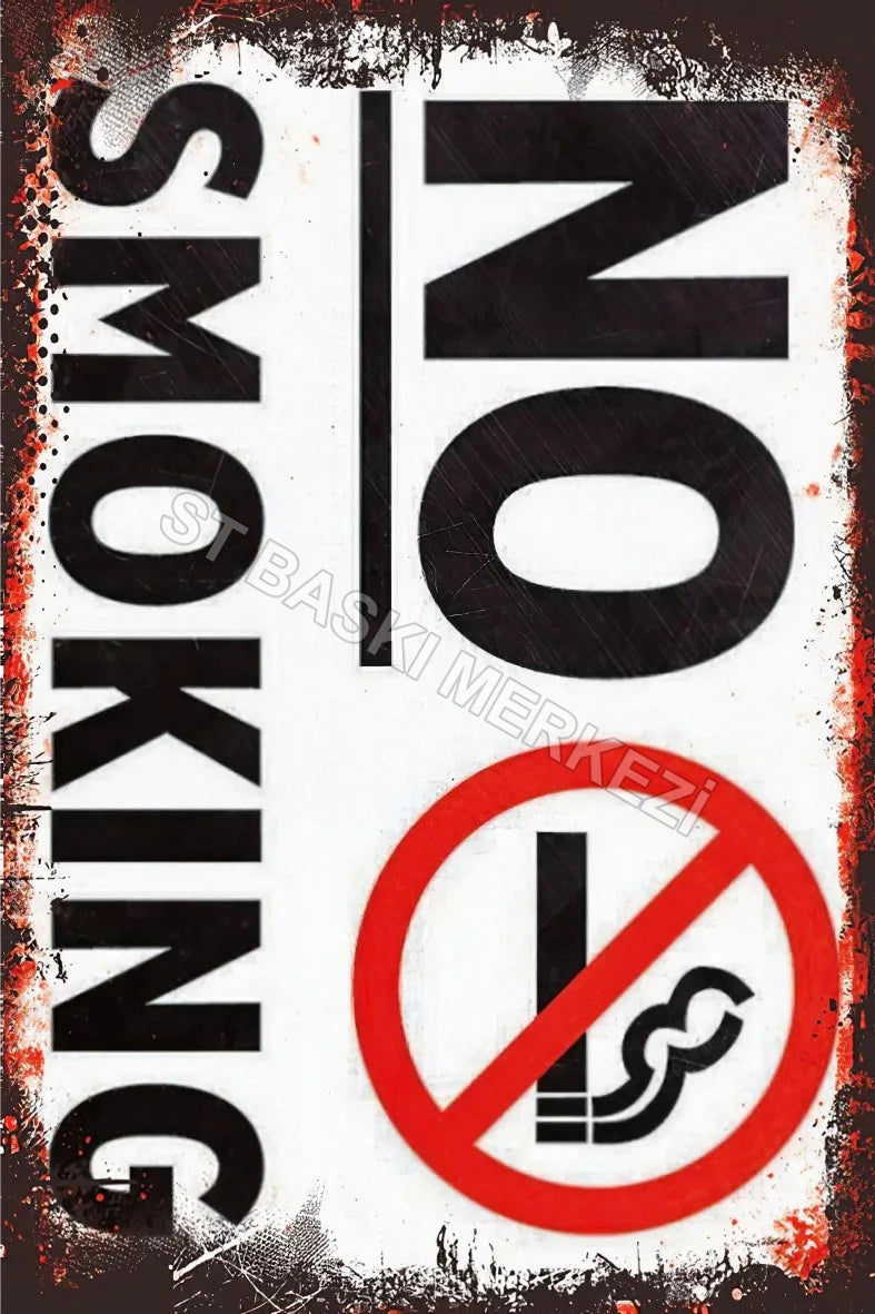 No Smoking Retro Ahşap Poster No:404