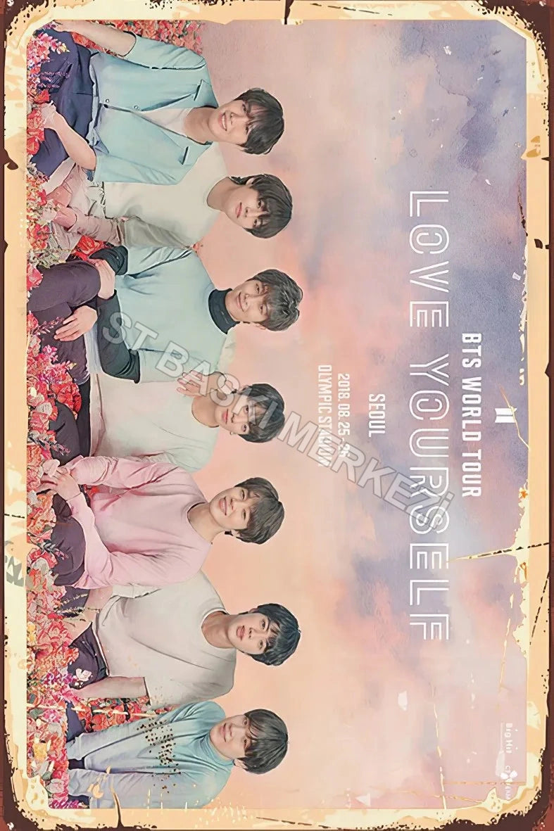 BTS Retro Ahşap Poster No:426